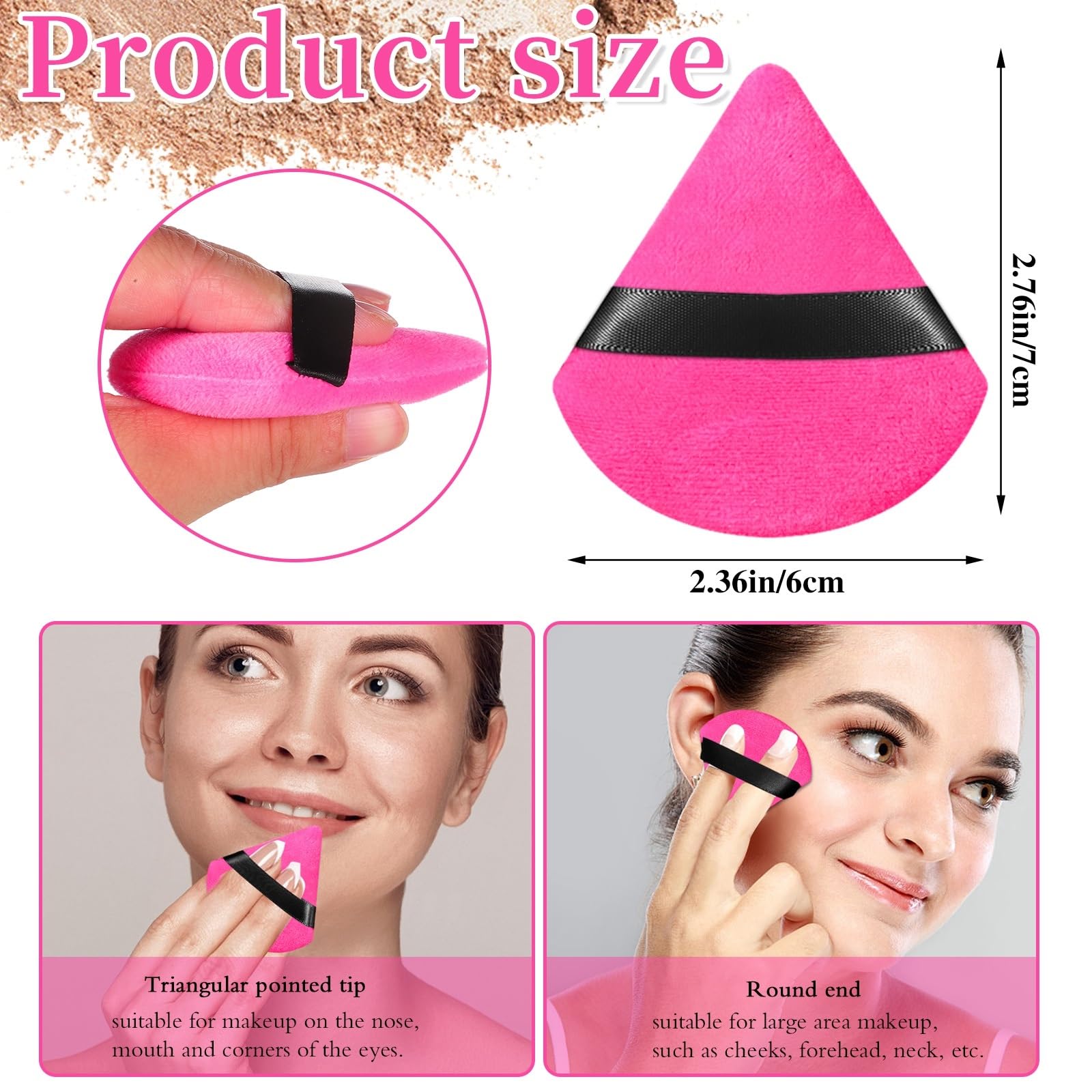Pimoys 6 Pieces Powder Puff Face Soft Triangle Makeup