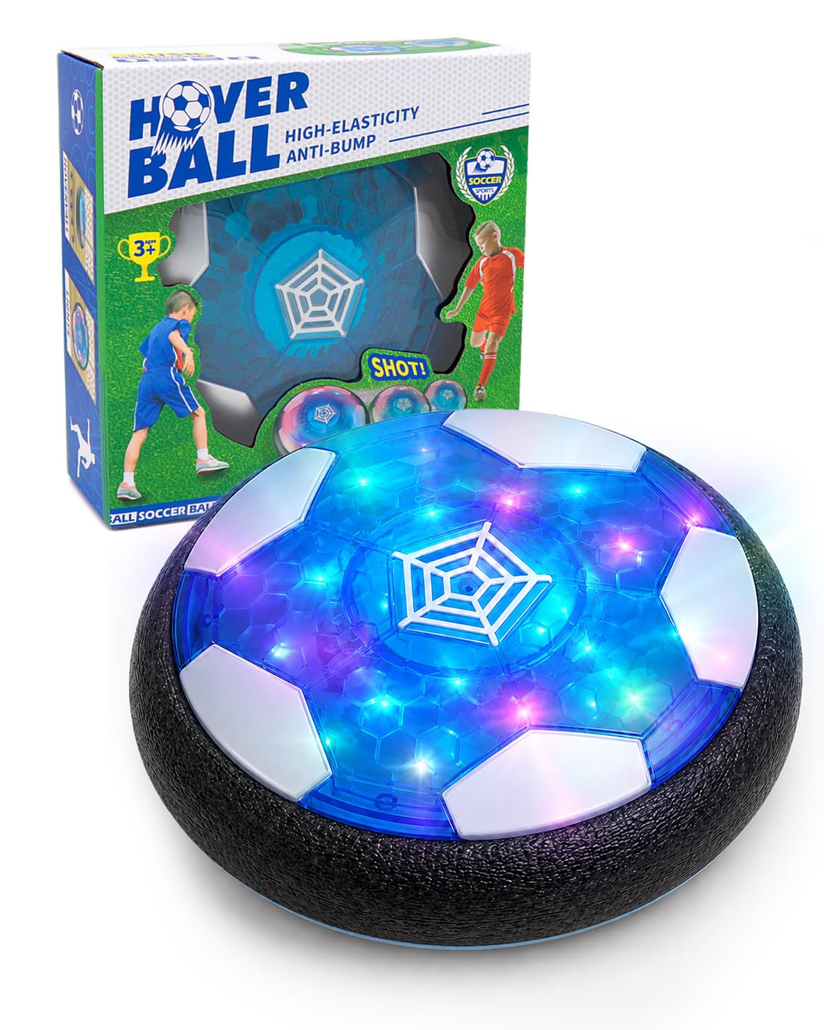 Trongle Air Power Hover Ball Rechargeable with LED Light Floating Air Cushion Football for Indoor Use Perfect Toy for Children from 3 to 12 Years