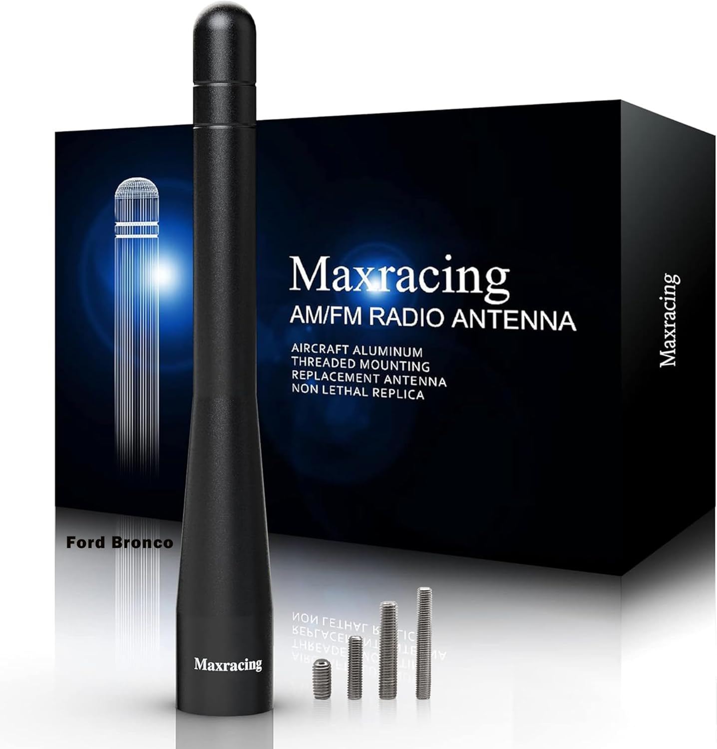 MAXRACING Short Truck Antenna Compatible with 2024-2026 Ford Bronco/Carwash Safe/Aluminum Replacement Antenna