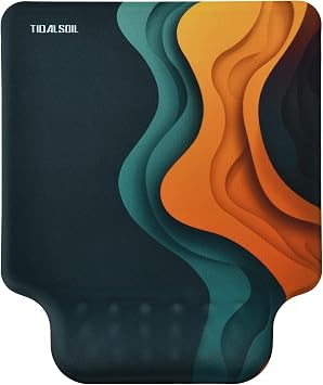 Ergonomic Mousepad with Slow-Rebound Memory Foam Wrist Rest - Ultra Smooth Surface, Non-Slip Base, Desk Essential for Office, Design, Gaming, 9.4"x8.1"