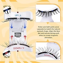 QUEWEL Magnetic Eyelashes, Reusable No Glue Needed Magnetic Eyelashes Kit with Applicator Lash Clusters Kit without Eyeliner So Soft and Easy to Wear and Remove (G-RC01)