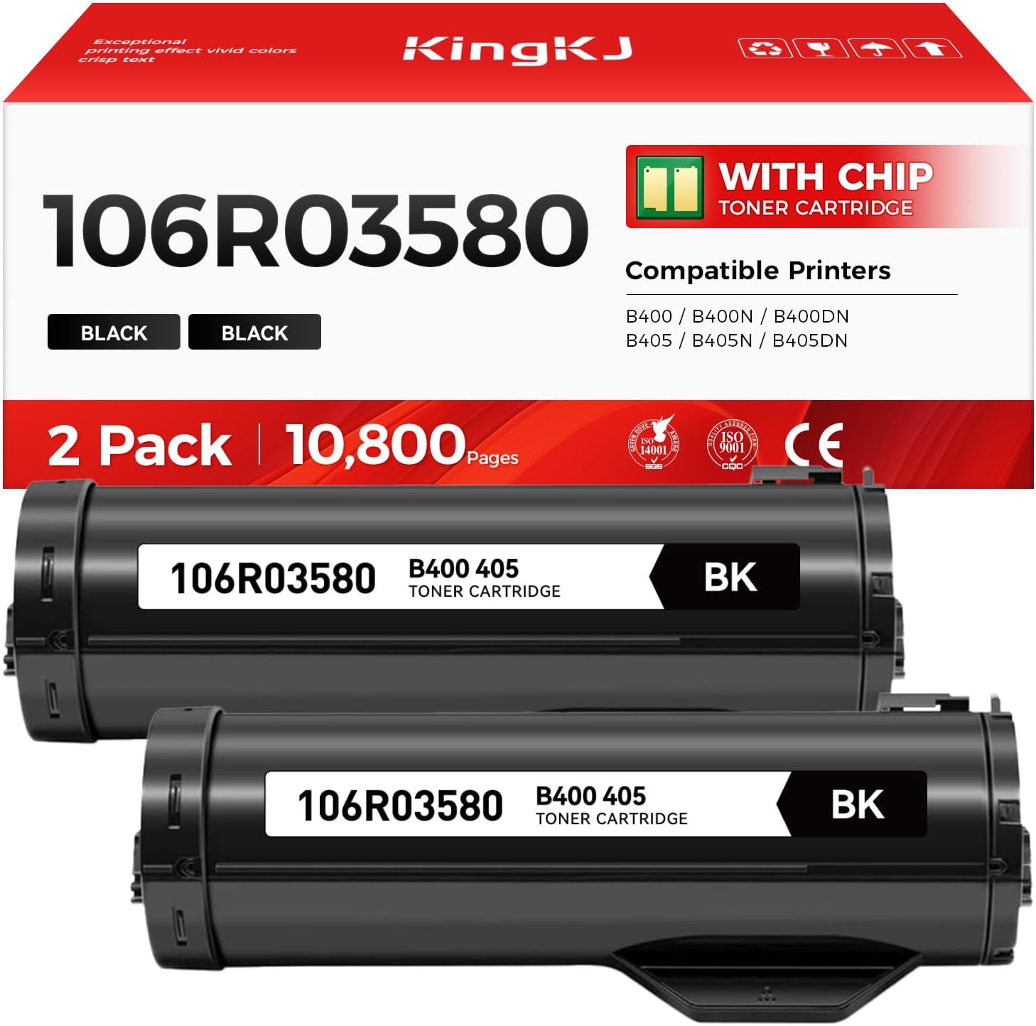 VersaLink B400 B405 Black Toner Cartridge 2-Pack Replacement for Xerox 106R03580 106R03582 106R03584 Toner Compatible with Xerox VersaLink B400 B400N B400DN B405 B405N B405DN Laser Printer Ink Copier