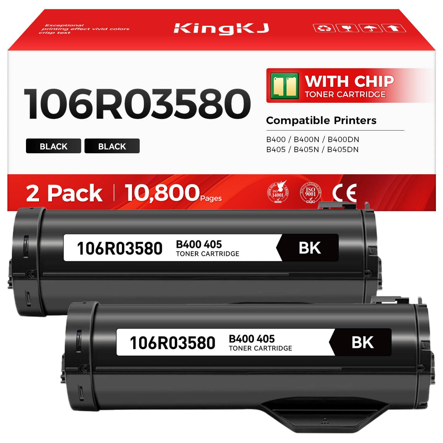 VersaLink B400 B405 Black Toner Cartridge 2-Pack Replacement for Xerox 106R03580 106R03582 106R03584 Toner Compatible with Xerox VersaLink B400 B400N B400DN B405 B405N B405DN Laser Printer Ink Copier