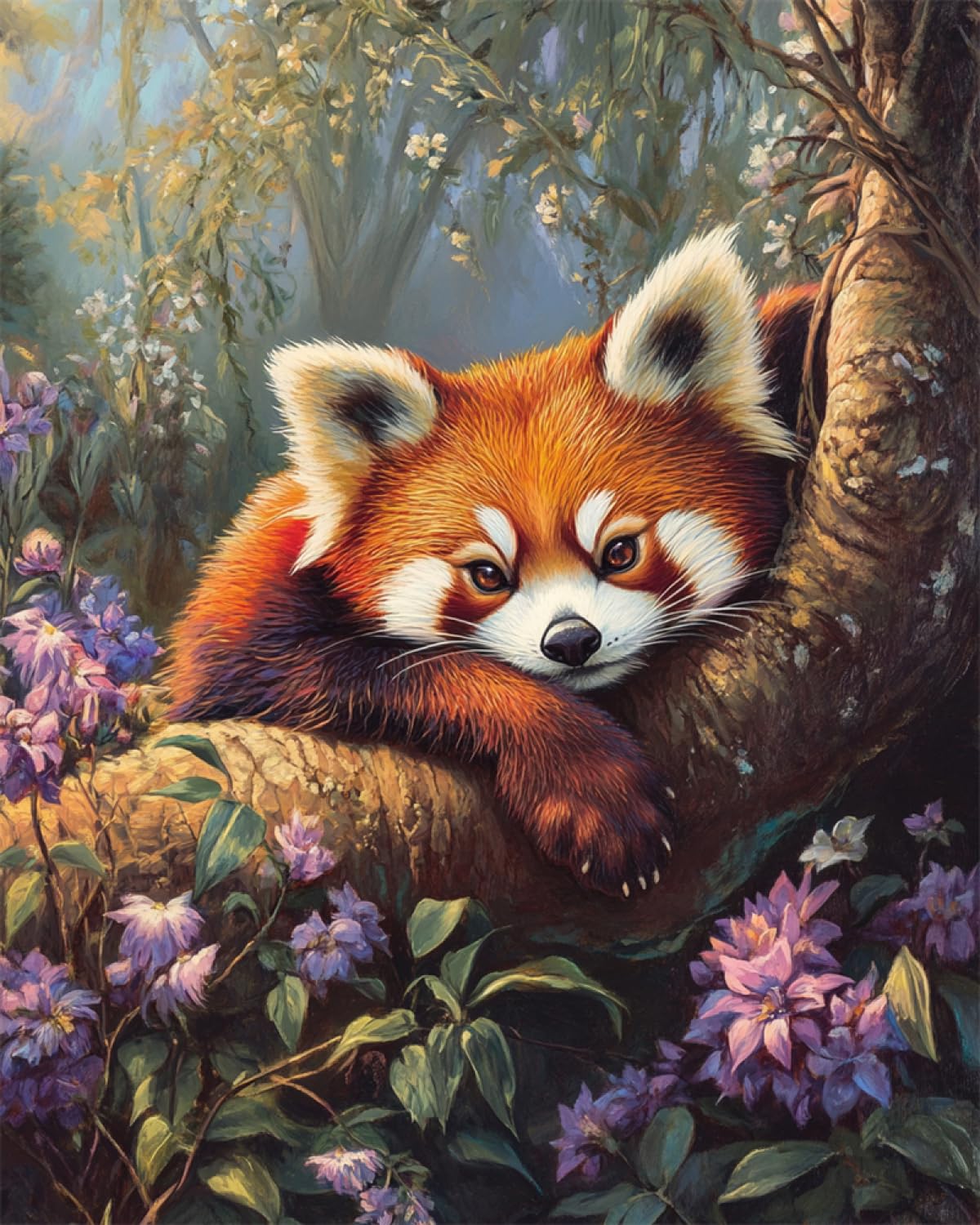 11CT Animal Diy Kits De Bordado Punto Cruz Mapache Y Flores Kits De Punto De Cruz Para Adultos，Juego De Bordado Estampado Preimpreso，Kit De Manualidades Para Bricolaje，Decoración Del 80x100cm
