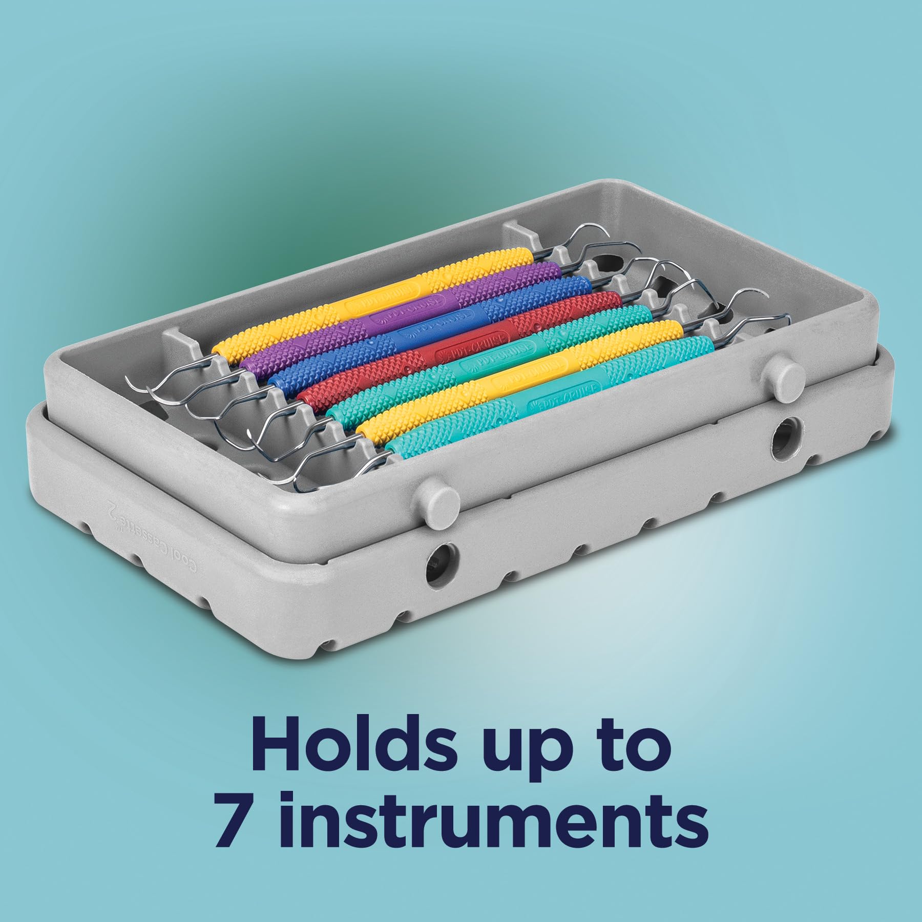 Practicon Cool Cassette 2 Silicone Autoclave Cassette for Dental Instruments, Size 7 Instrument Tray, Blue