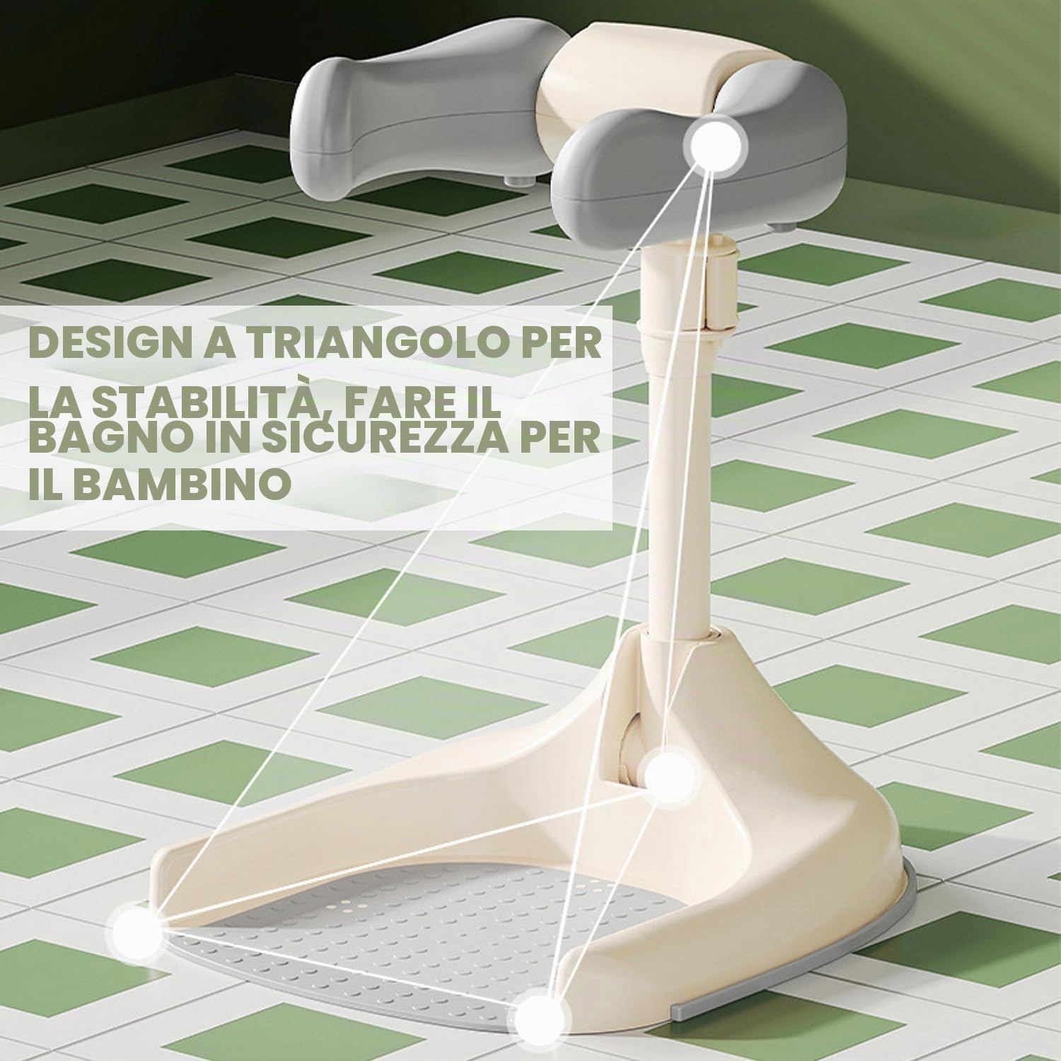 Supporto per doccia per bambini, regolabile, con base antiscivolo, per l'allenamento della corsa, ideale per bambini da 12 a 36 mesi