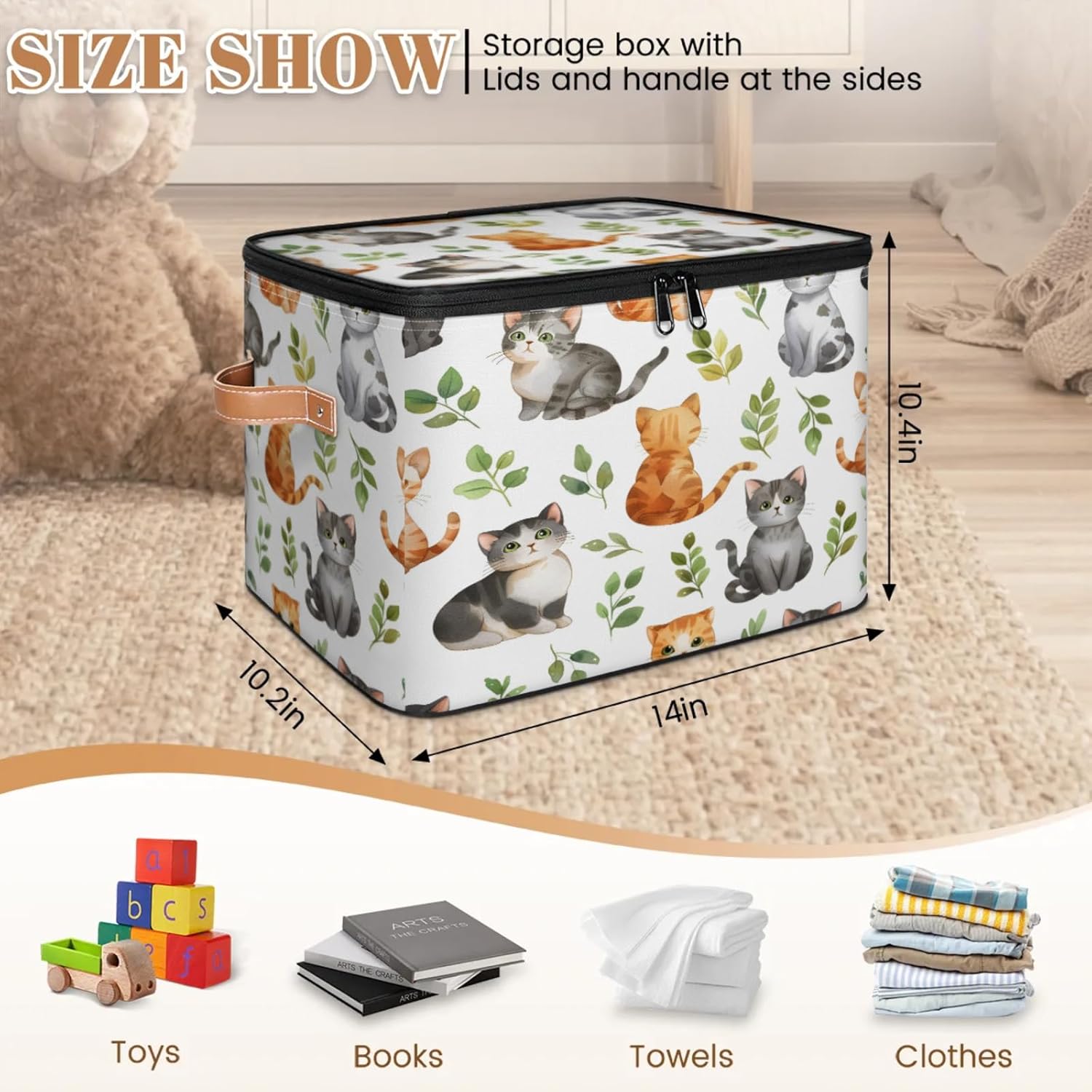 2-Pack Storage bins with lids - 26 quart organizer bins - Collapsible fabric storage bins with sturdy handles and double zipper tops - Versatile for home, toys, dorm rooms