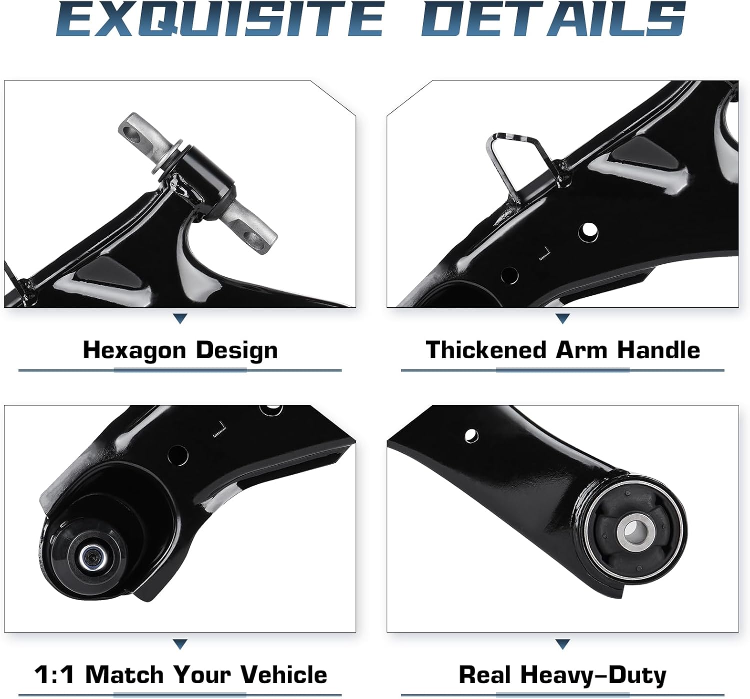 4Pcs Front Lower Control Arm for Hyundai Elantra 2001 2002 2003 2004 2005 2006, Sway Bar End Suspension Kit K620327 K620328 K90358