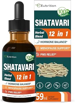 Shatavari Shitabari Drops for Women Support Menopause Relief, Herbal Supplement for PMS Support, 12-in-1 Formula with Wild Yam, Vitex Berry Extract. 2oz