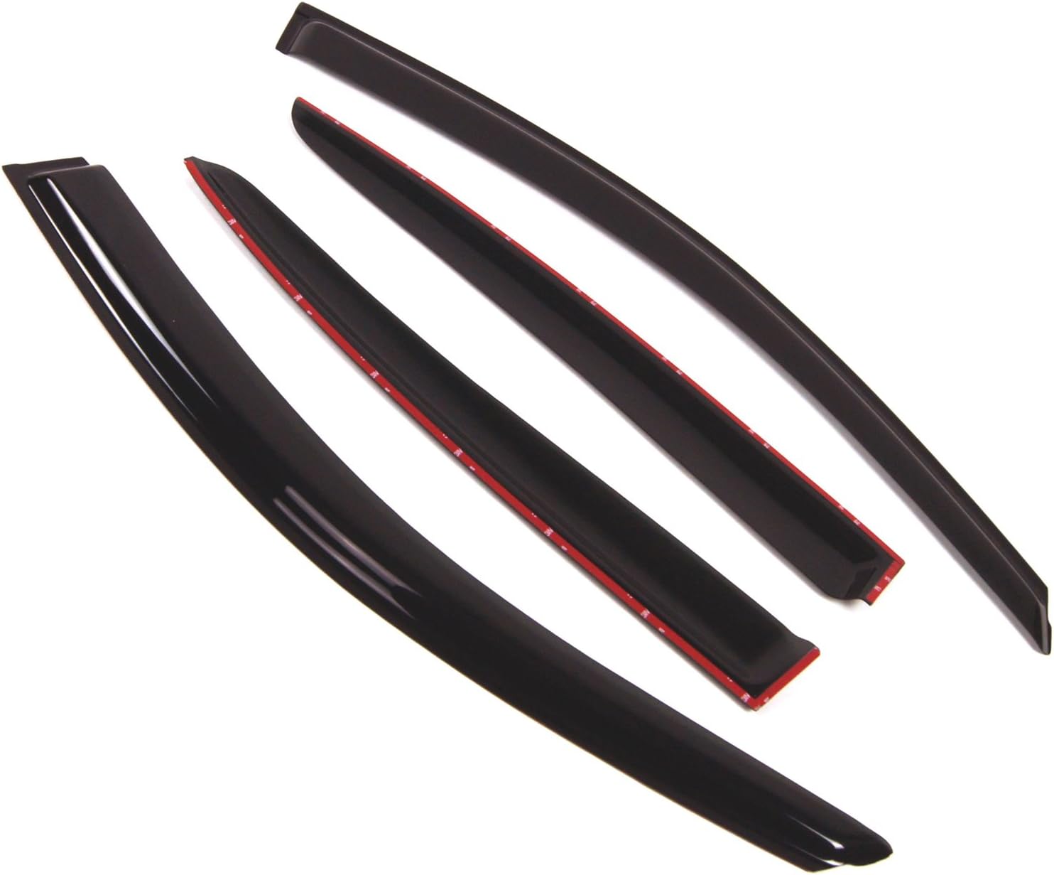 TuningPros Outside Mount Window Vent Visors Rain Guards Compatible with Honda Accord Sedan 2008-2012 | Side Window Wind Deflectors Rain Shields | Smoke Tinted, 4 Pcs Set, DGWV-211