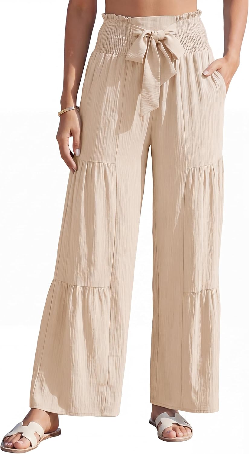 Blooming Jelly Women Casual Pants Wide Leg Trousers High Waisted Pant Trendy Vacation Outift 2026