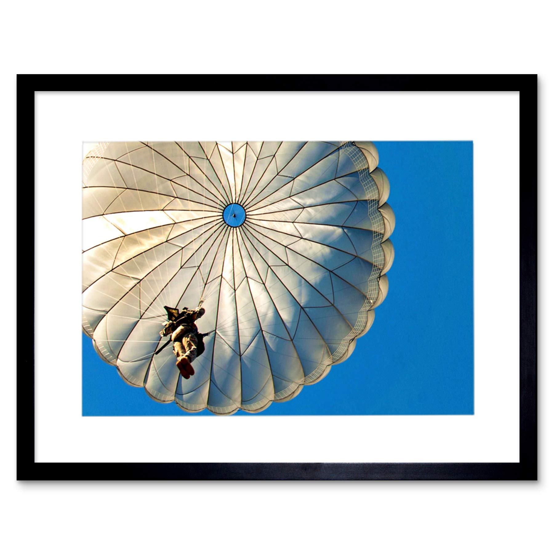 Wee Blue Coo War Soldier Paratrooper Parachute Falling New Picture Framed Wall Art Print