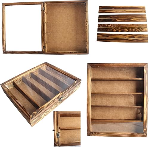 Miniatura 6 de Marco de caja de sombra de 14 x 17 pulgadas con estantes, vitrinas de sombra profunda con 4 estantes móviles, diario de trabajo de sombra y caja de