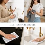 Kitchen Towels and Dishcloths Set - Pack of 6 Cotton Dish Cloths, 18”x 28”, Soft Hand Towels for Kitchen, Absorbent Tea Towels, Premium Kitchen Dish Towels, Quick Drying Cleaning Towels - Grey Towels