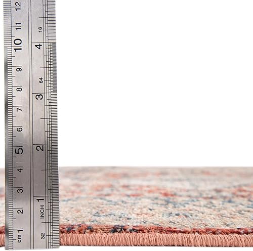 Miniatura 2 de Unique Loom Newport Collection - Alfombra de área - Rosecliff (Runner 2' 7" x 10' 2", rojoazul claro)