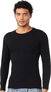 فانلة داخلية سادة بأكمام طويلة ورقبة دائرية للرجال من كول - لون أسود، مقاس متوسط M