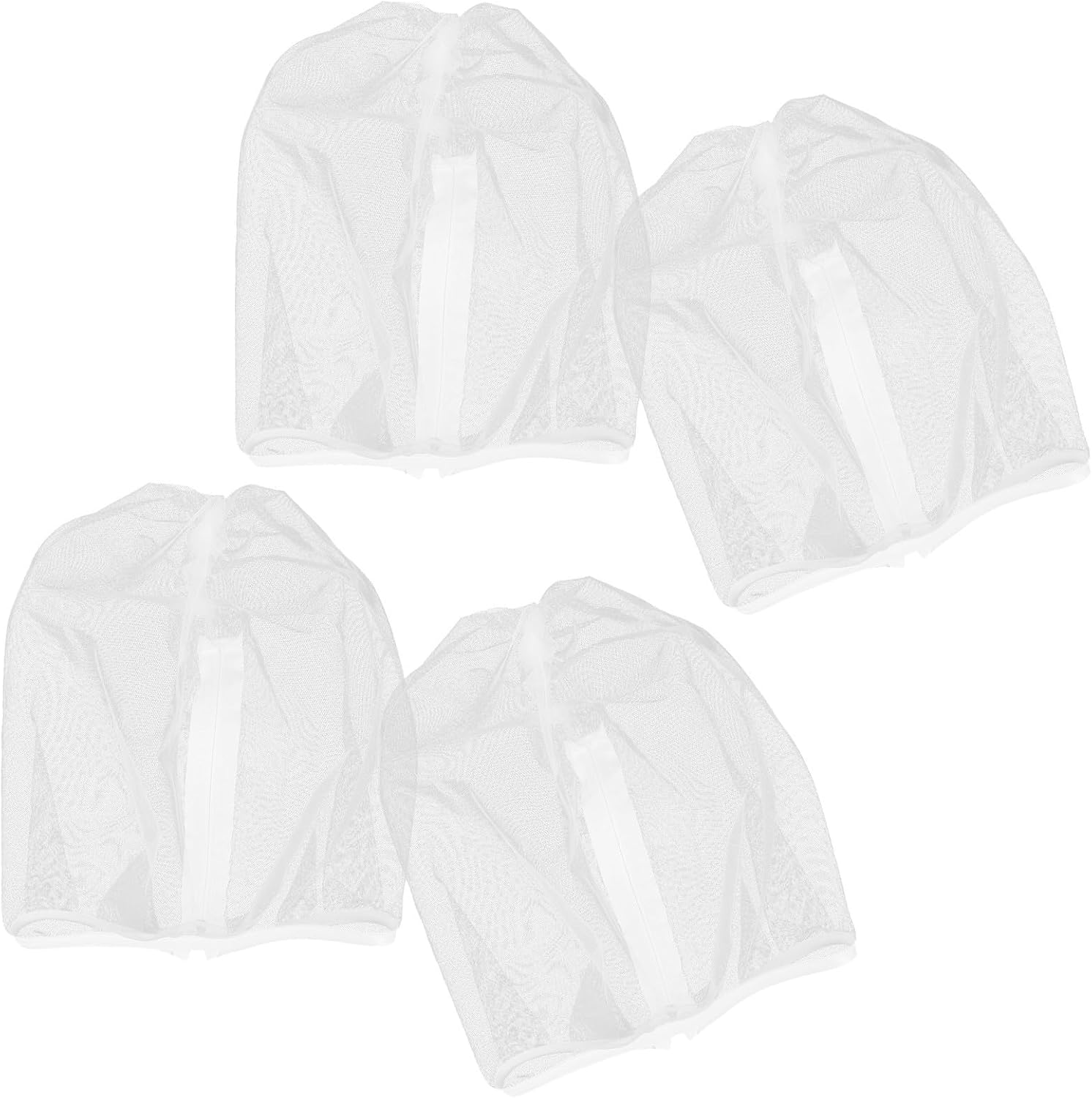 Toyvian 4pcs Makeup Guard Hood for Women Face Mask for Makeup Snug Fit and Easy Changing, White Cloth Dress Cover for Events and Shopping, Stylish Design Smudge Proof Dressing Hood