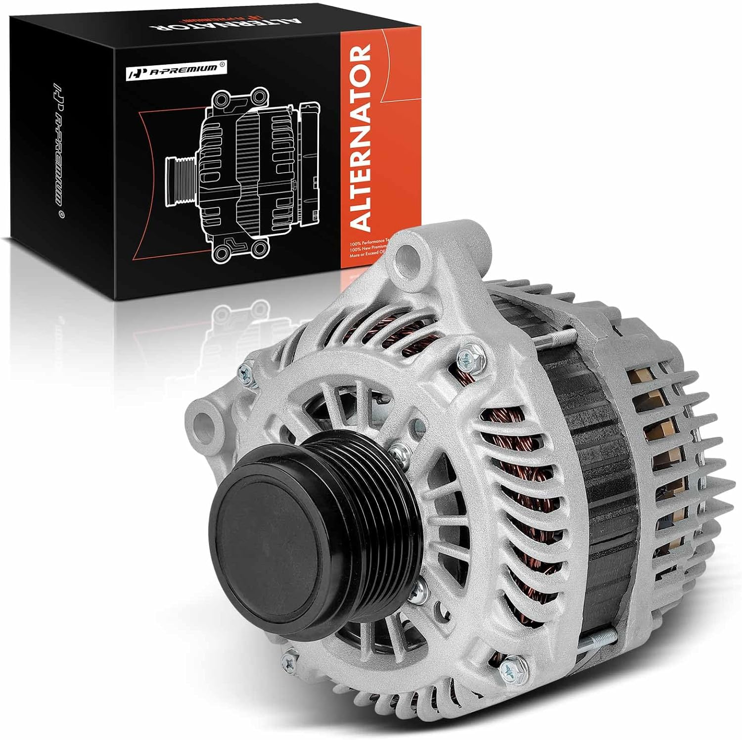 A-Premium Alternator Compatible with Chrysler Pacifica 2007-2008 V6 3.8L, 12V 140A Clockwise 6-Groove Decoupler Pulley, Replace# A003TJ1881, A003TJ1881ZC