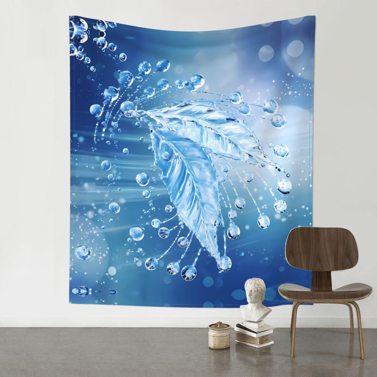 WHJSHOP Ocean Water Prints Original Wall Tapestry 60x51in – Boho Throw Blanket for Dorm Decor, Beach Picnic, & Bedroom Layering