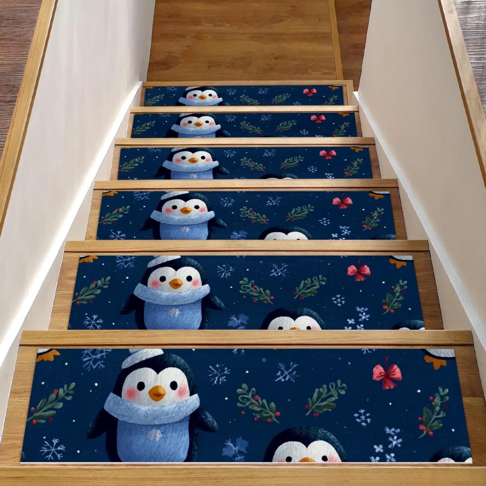 Tapis d'escalier antidérapants réutilisables pour marches d'escalier en bois