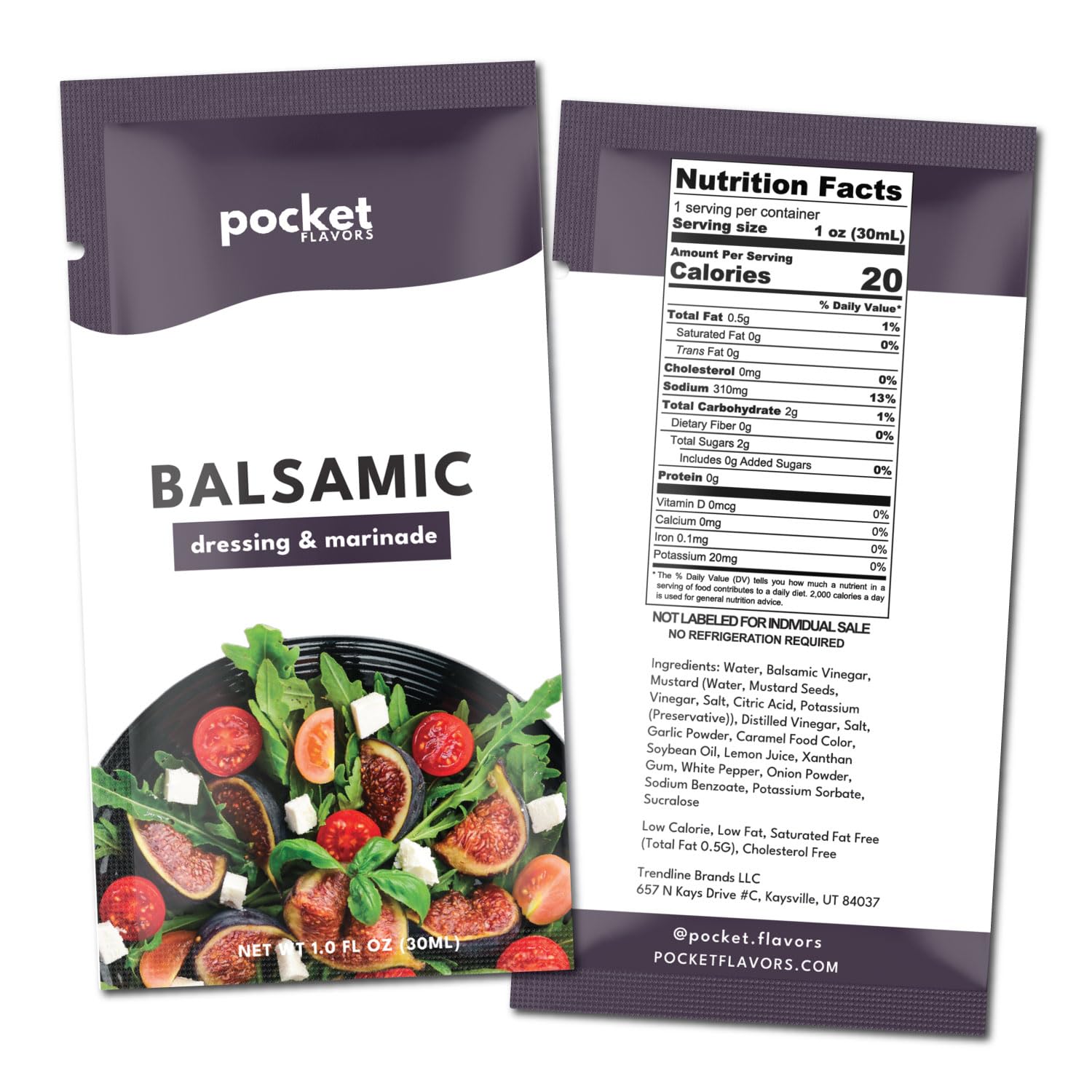 Friendly Salad Dressing - Ready to Serve Individual Pouches, 1 oz each- Very Berry, 8 Count (Small, Balsamic)