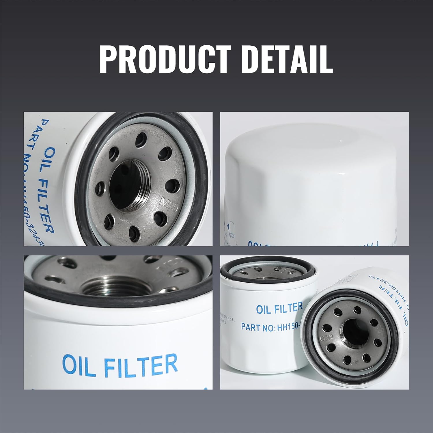 HH150-32430 3 Pack Oil Filters Compatible with Kubota D722 D902 WG750 Grasshopper Tractors 321D 325 325D 329 432 721 721D 725 729 932 Replaces 70000-15241 HH1J0-32430