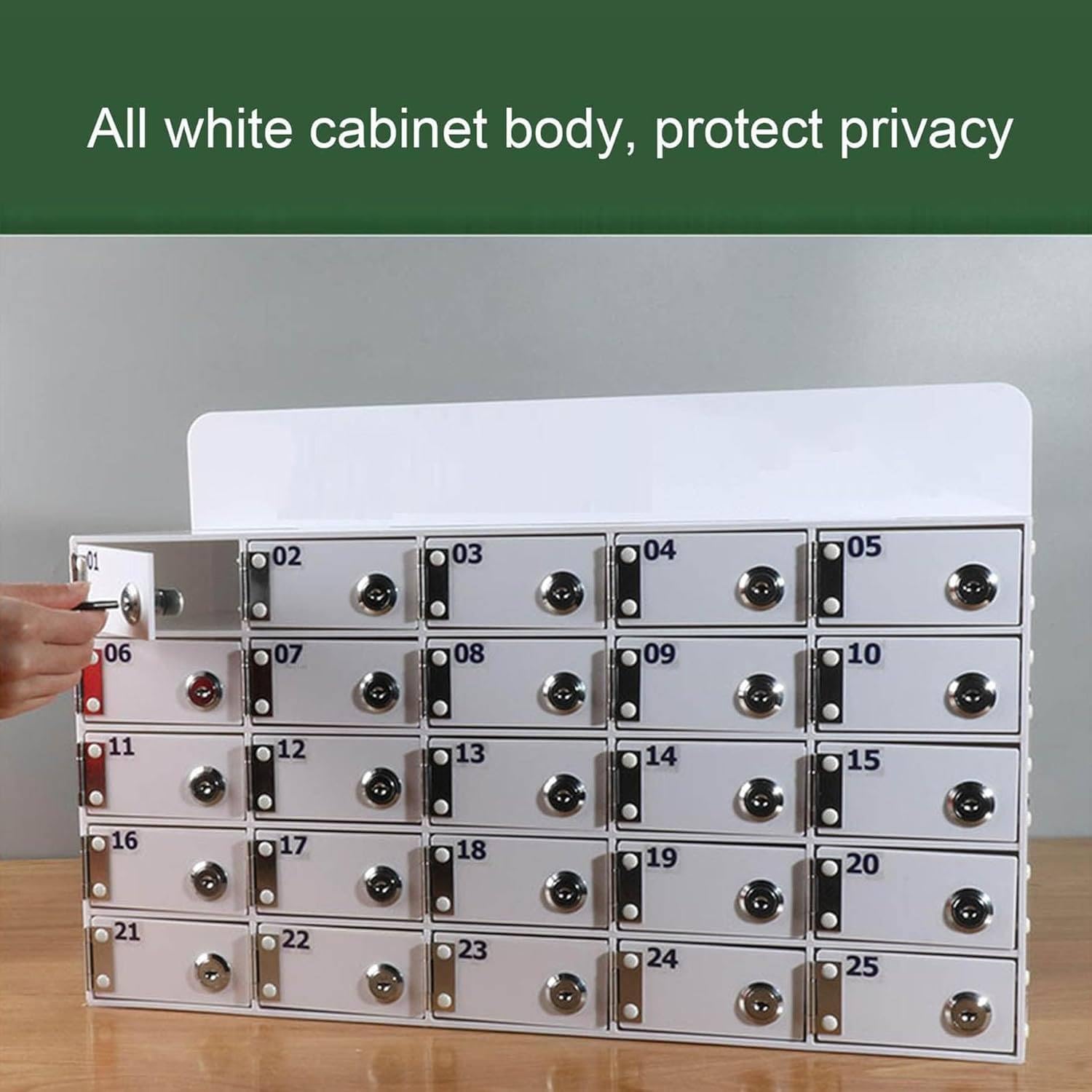 Secure Acryl Wandmontierter Telefonschrank mit Schlössern und Schlüsseln für Bürogeräte und stilvolles Design