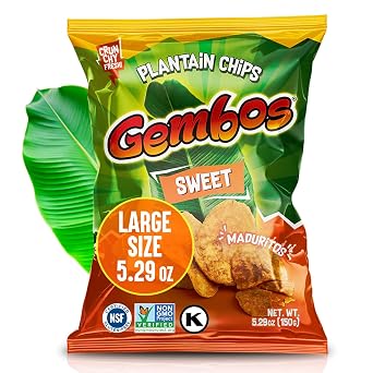 Gembos Sweet Maduritos Plantain Chips - Deliciously Sweet Plantains Snack, Perfect for Vegan Snack Lovers, Ideal for Groceries and Healthy Snack Foods, Tasty Platanitos Chips, 5.29 Oz, 1-Pack