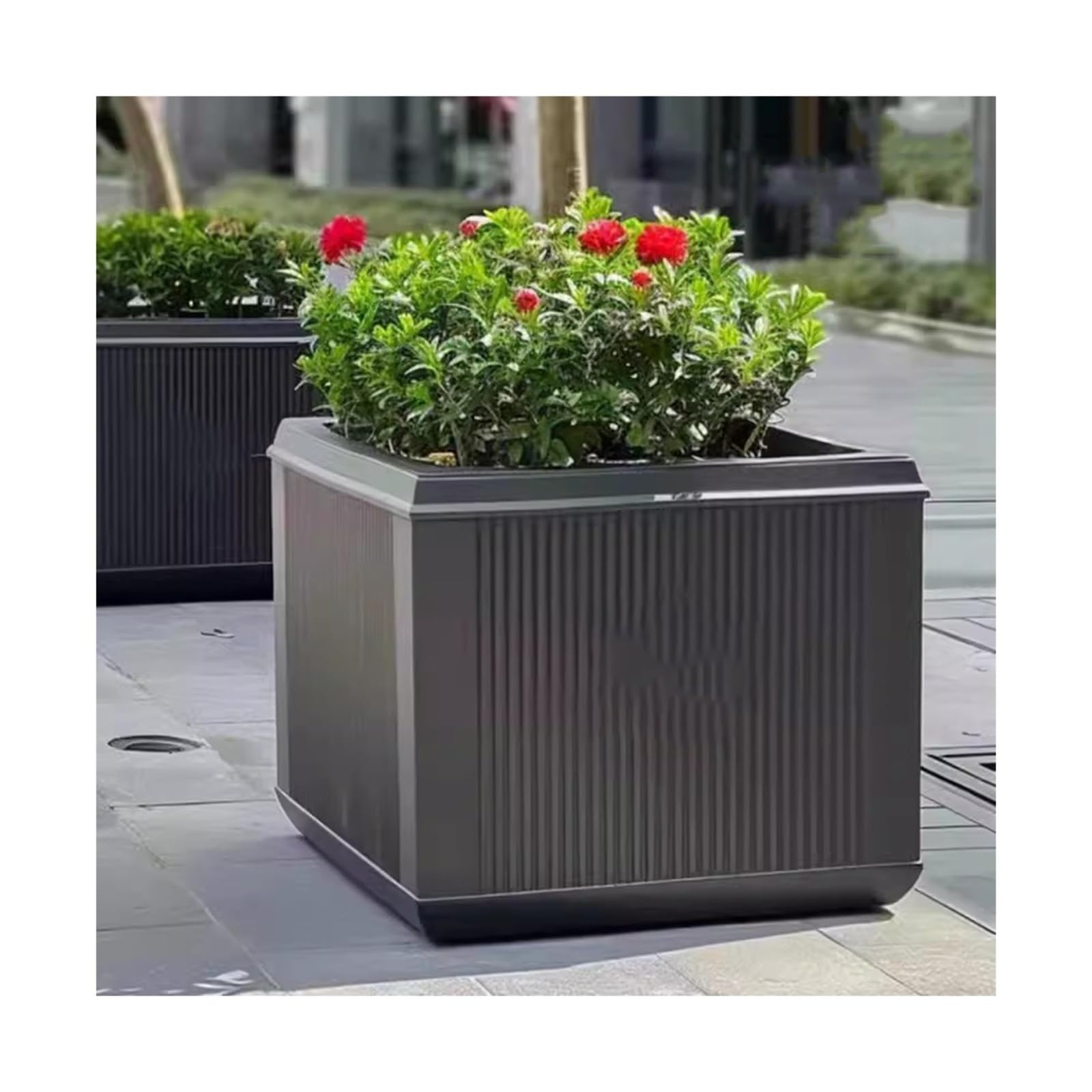 Ljhfg63kuyt One Color Outdoor Planter Box Outdoor Mobile Flower Box Trough Park Sales