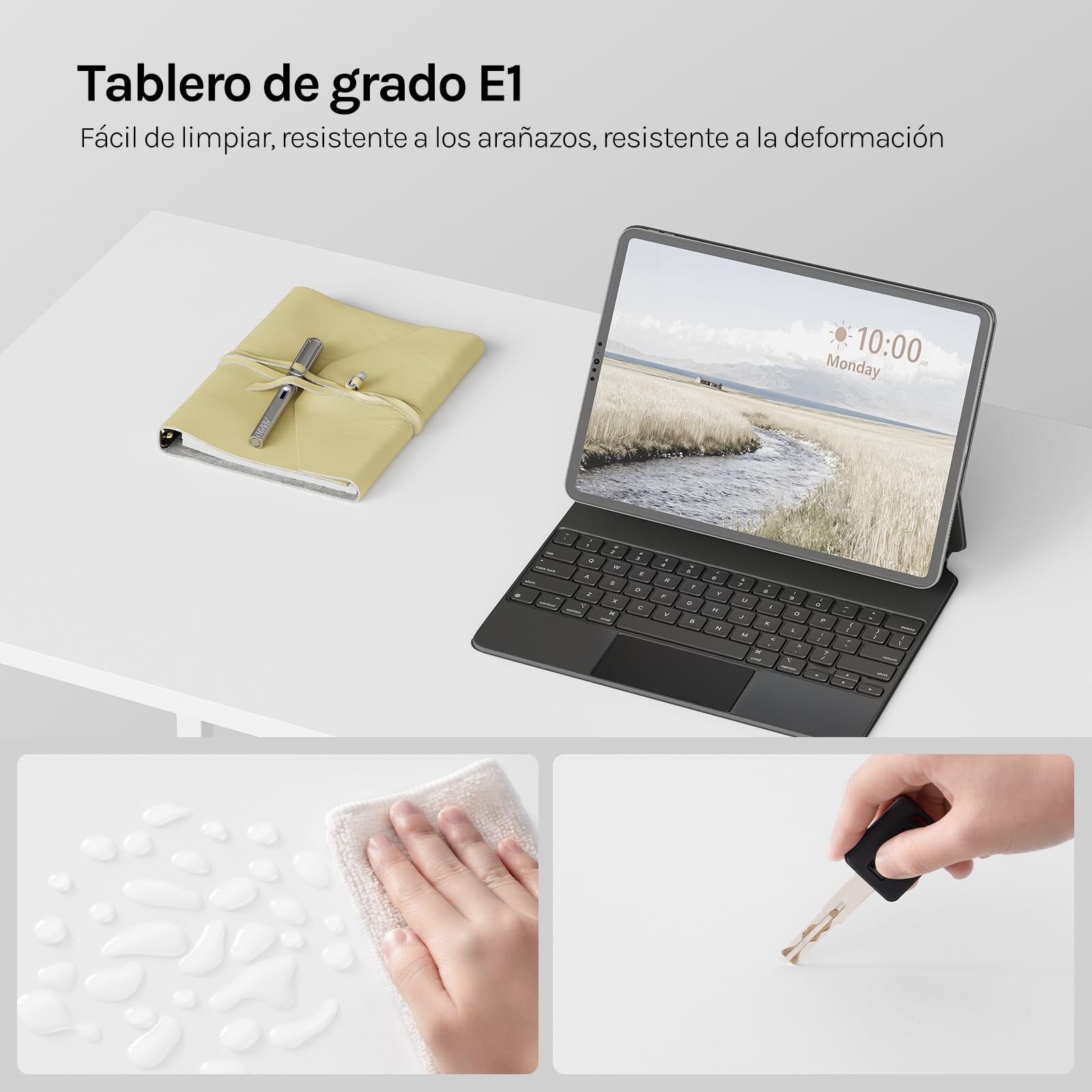 WOLTU Escritorio de Almacenamiento, Mesa Multifuncional | Con Estantería, Blanco Brillante, para Ordenador en Estudio, Dormitorio, 120x73x72 cm