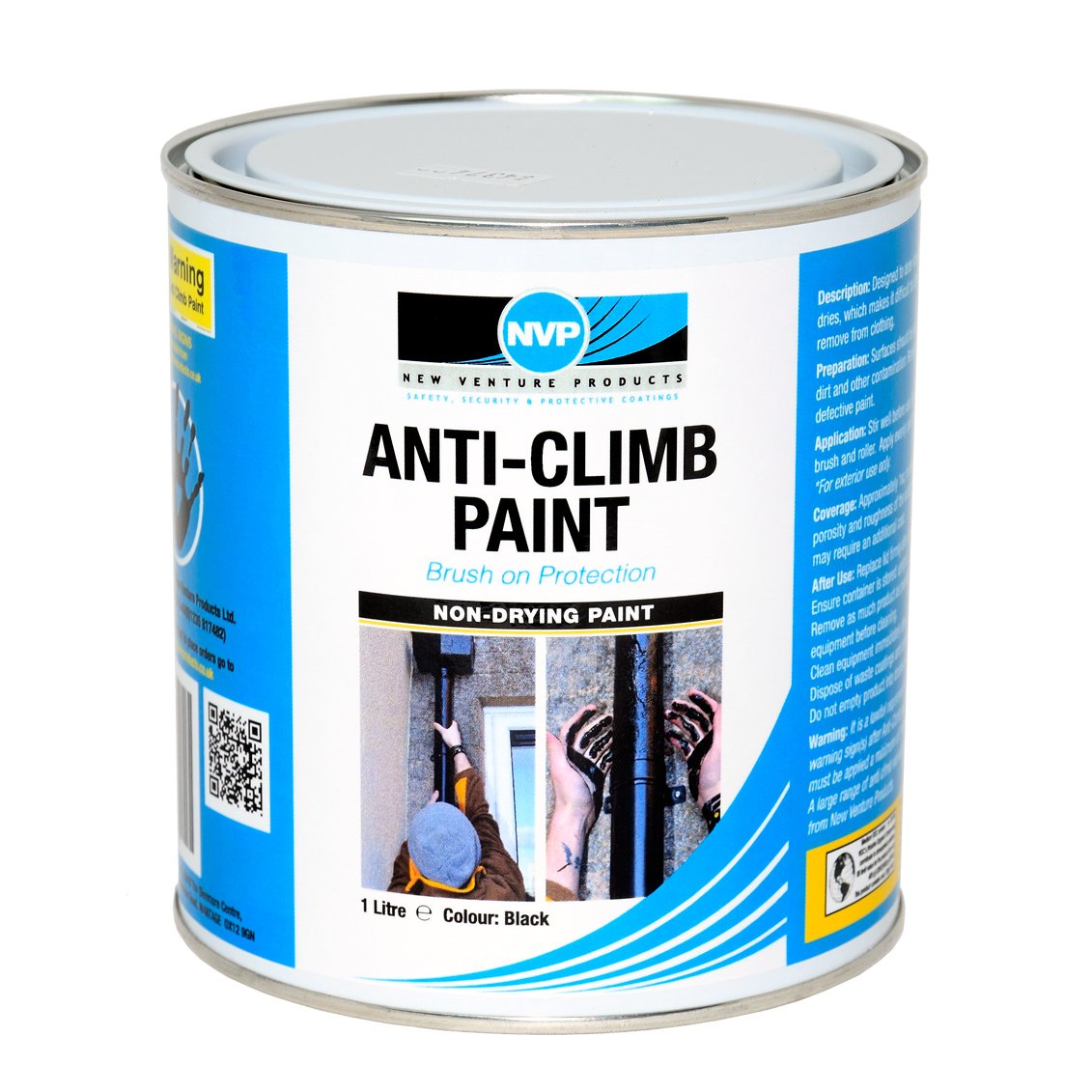 Anti Climb Paint (Anti Vandal & Intruder) 1 Litre Black