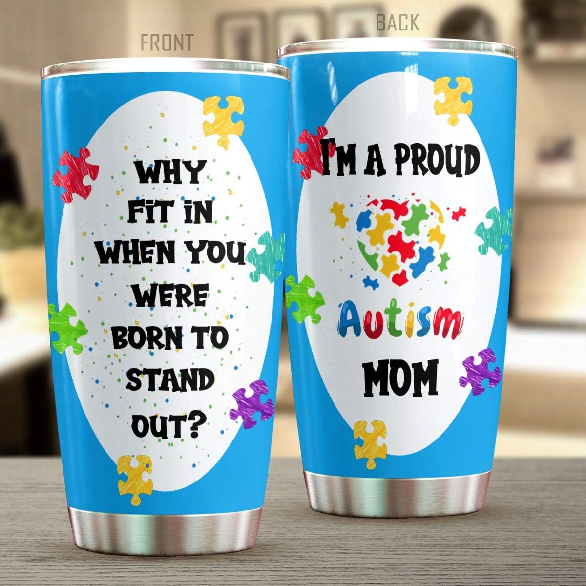 Autism I'm A Proud Autism Mom Stainless Steel Tumbler