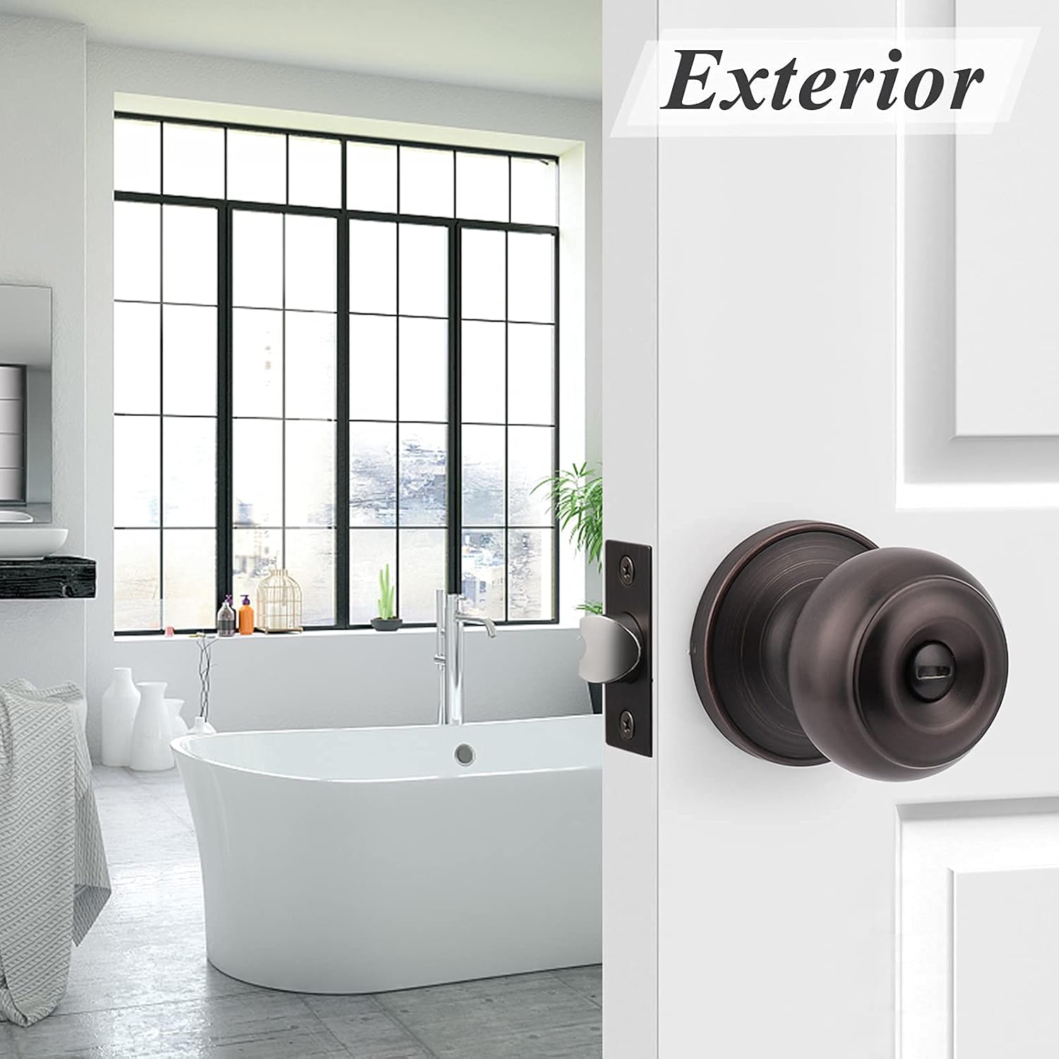 Probrico(6 Pack Privacy Door Knobs and (5 Pack) Passage Door Knobs Bundle, Oil Rubbed Bronze Interior Door Knobs for Bath Bed and Hall Closet