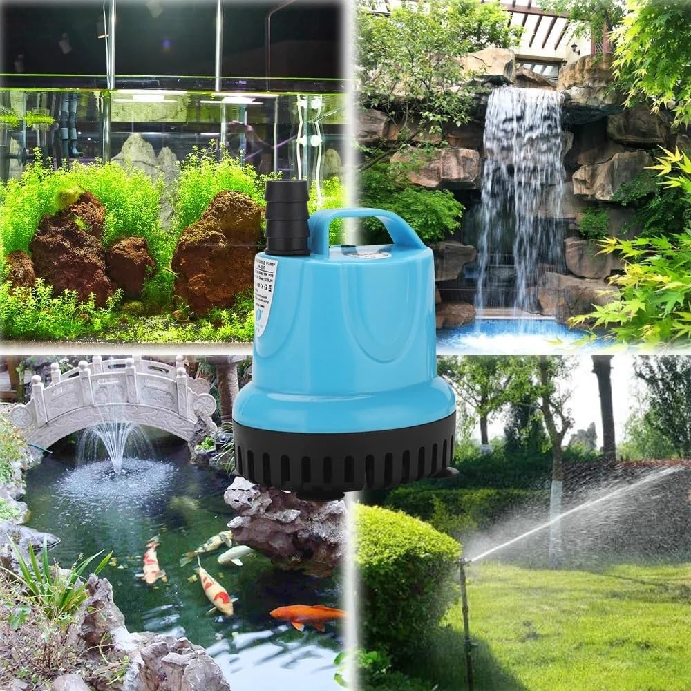 Electric Submersible Pump 10/18/25/45/60/85/105W 600-4500L/H Submersible Water Pump 220V Aquarium Fish Pond Tank Spout Marin Temperature Control Clean Sump Pump (Color : 105W)