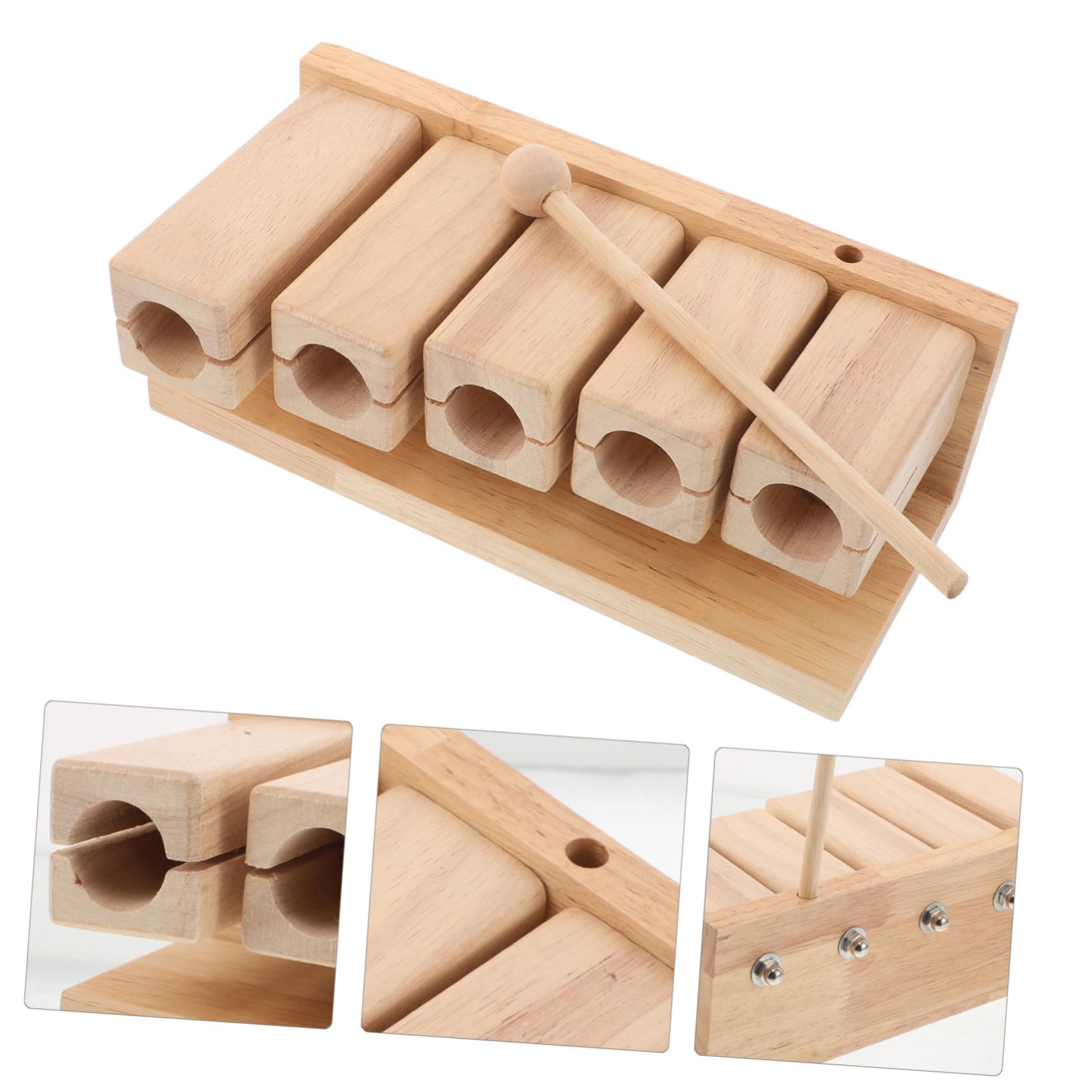 Blocchi Percussione in Legno Pentatonici Toni con Martelletto Strumento Musicale Educativo Sicuro e Leggero per Yoga Scuola e Apprendimento Collaborativo