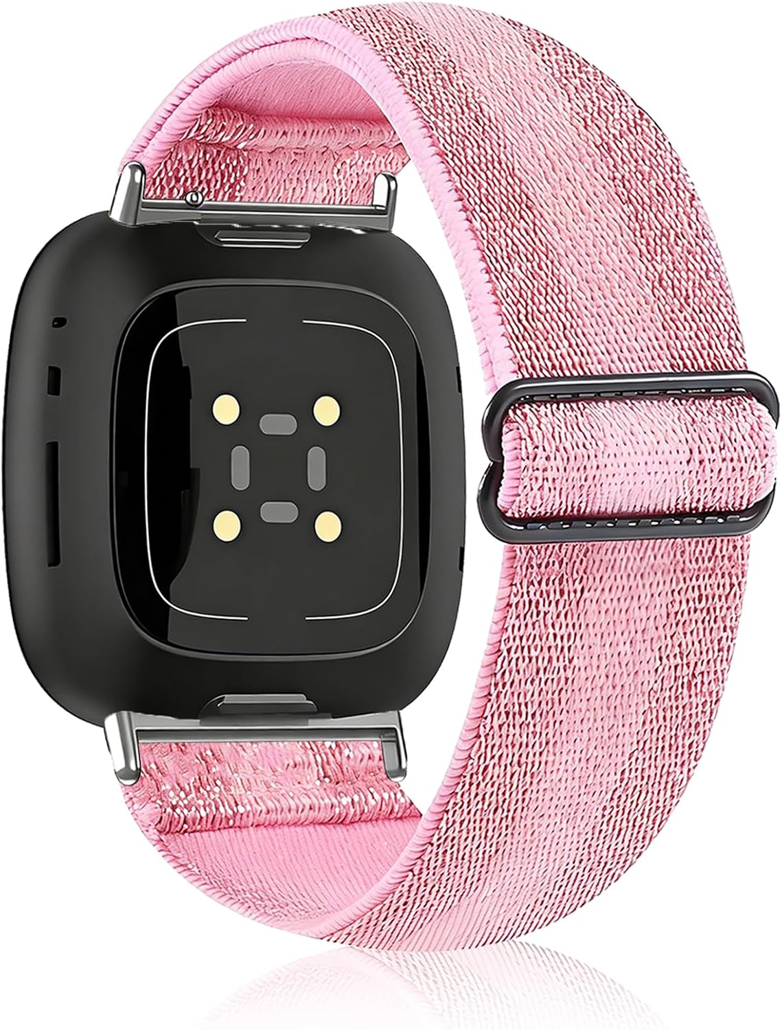 Elastic Nylon Bands Compatible with Fitbit Versa 4 / Versa 3 / Sense 2 / Sense, Soft Adjustable Breathable Sports Replacement Wristbands for Women and Men