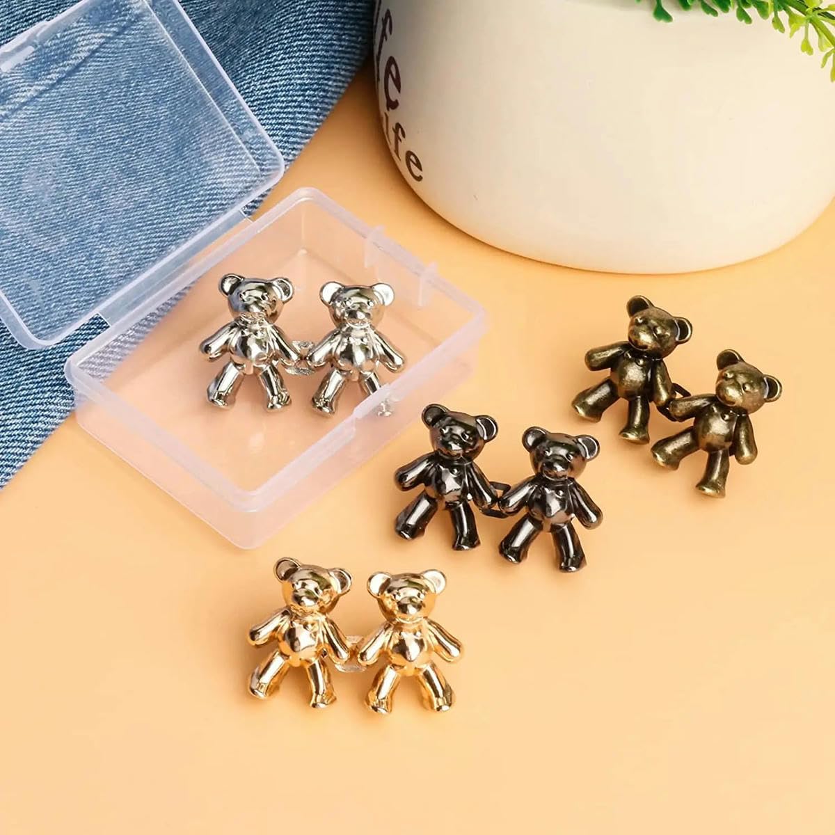 Fibbie Vita Senza Cuciture A Forma Di Orso | Regolabili Per Jeans E Vestiti | Con Bottoni A Pressione - Foto 13