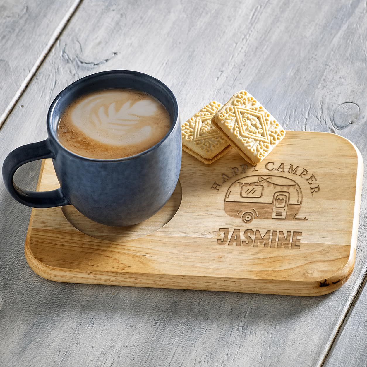 Just Giftz Personalised Tea and Biscuit Serving Board, 23 x 15 x 1.5cm