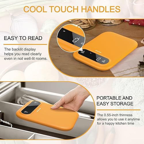 Miniatura 4 de Báscula digital de alimentos de 11 lb0.01 oz, báscula de cocina digital de gramos y onzas para pérdida de peso, hornear y cocinar, pantalla LED