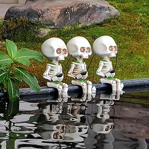 Miniatura 6 de J.K.Leo Mini figuras de esqueleto para decoración del hogar, esqueletos pequeños de resina de 4.5 pulgadas, decoración de Halloween, accesorios de