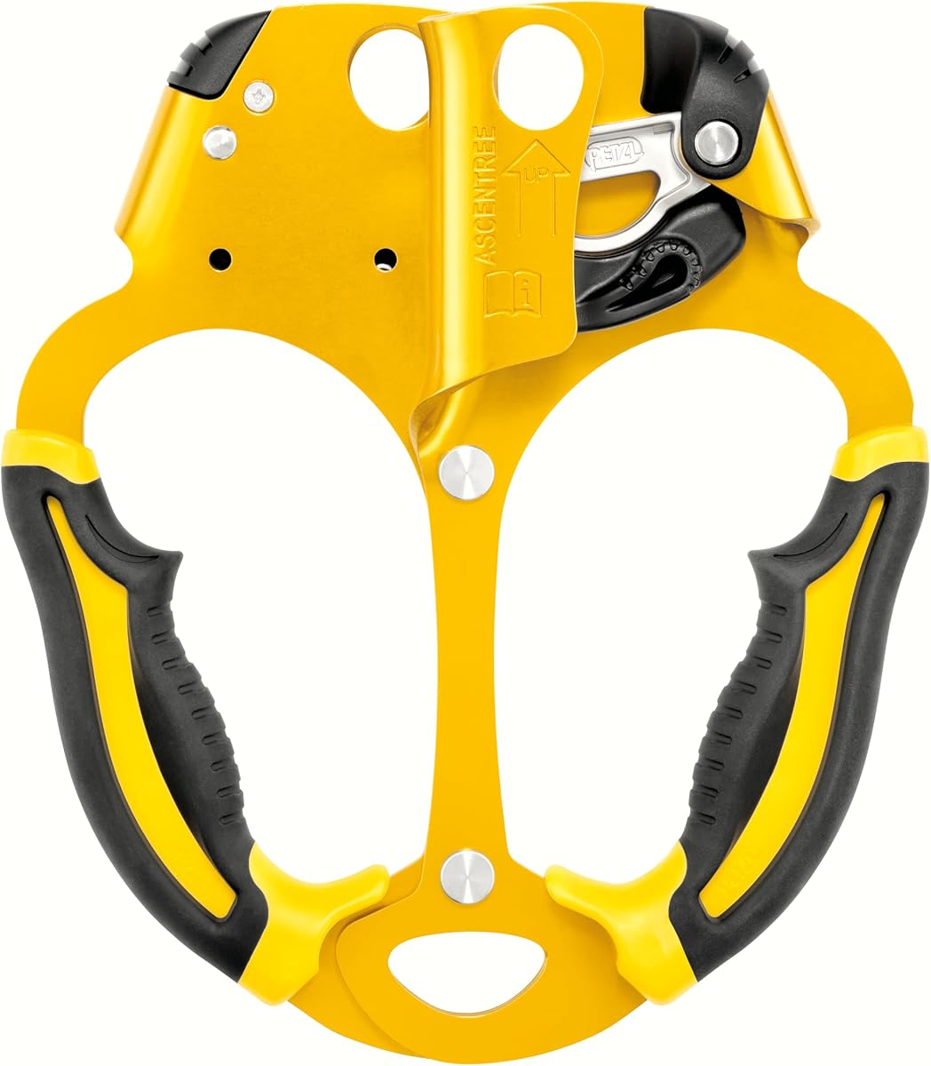 PETZL ASCENTREE Double Handled Rope Clamp for Tree Care - Yellow/Black - 8-13 mm