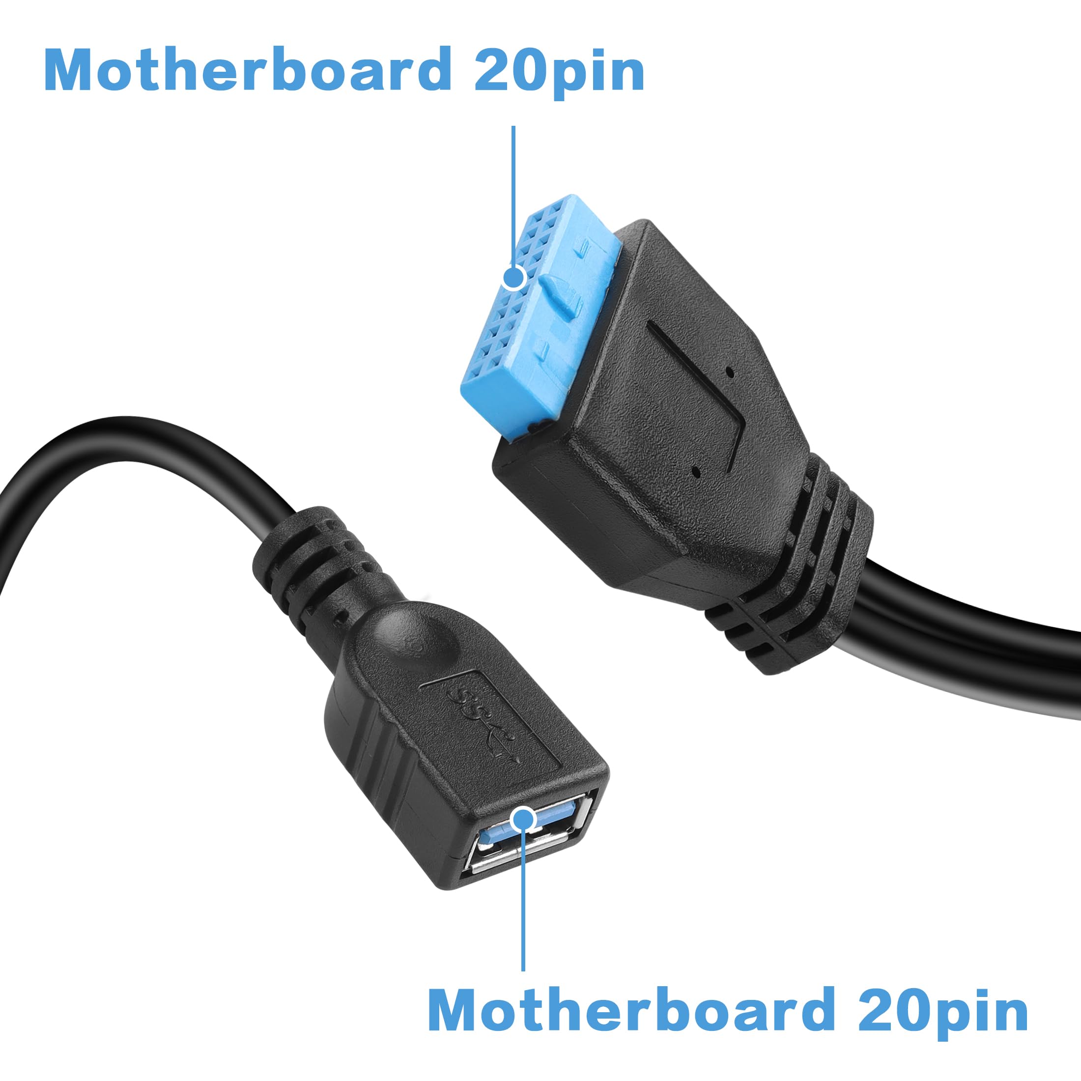 Câble De Carte Mère USB 3.0 Femelle à 20 Broches, 2 Ports