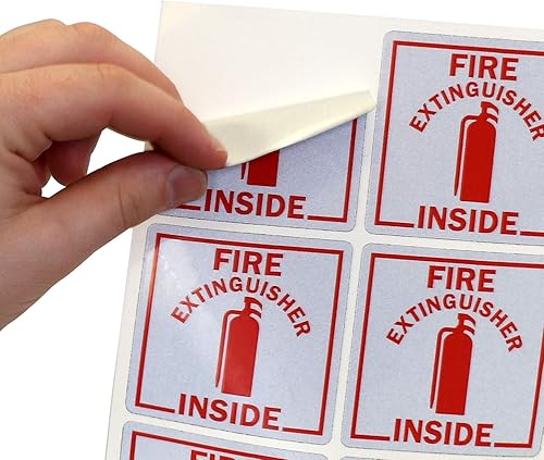 Miniatura 4 de SmartSign Etiqueta interior del extintor de incendios  2.75 x 2.75 pulgadas reflectante de grado de ingeniería