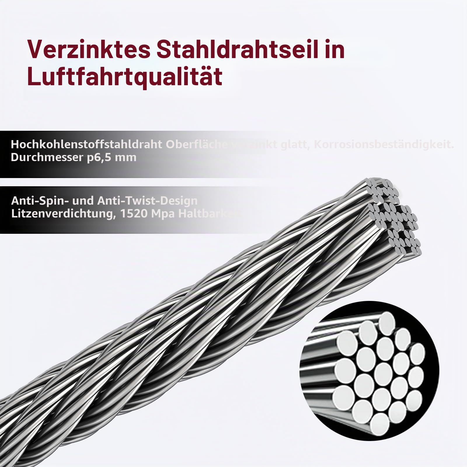 Seilwinde, 5 Tonnen Kapazität mit 30 m langem Stahlkabel, robustes Werkzeug mit Doppelgetriebe, 3 Haken, Handseilwinde Werkzeug für Straßenfahrzeug-Wiederherstellung und Ziehen von Baum,