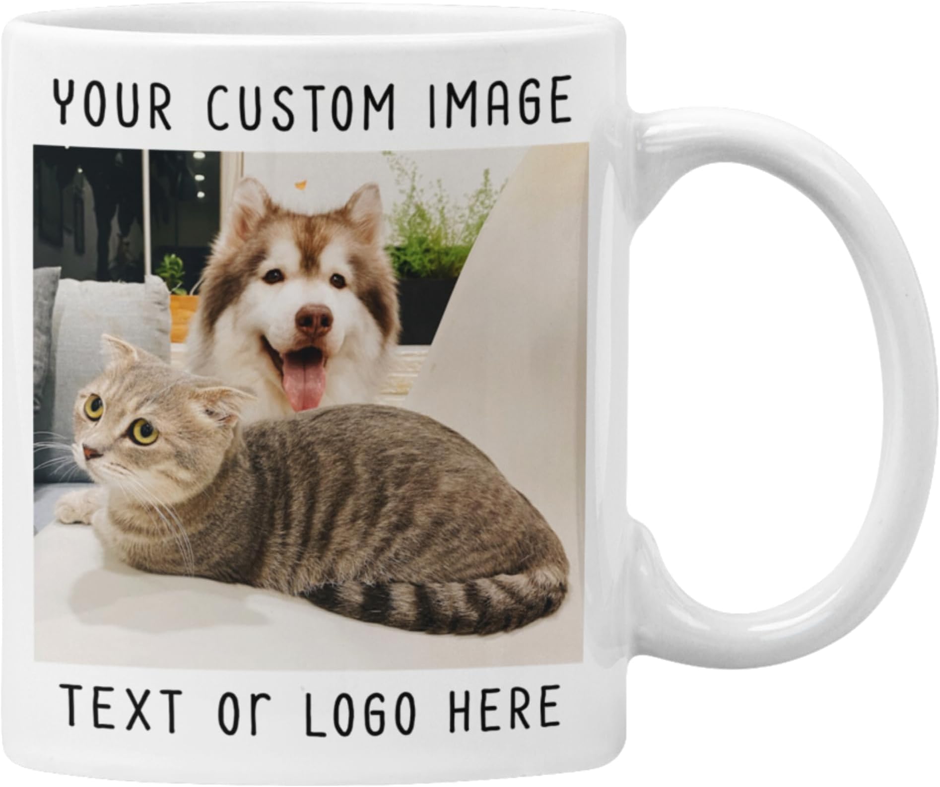 Custom Coffee Mug, Personalized Mug with Photo Text or Logo, Custom Mugs with Pictures, Personalized Coffee Mugs for Women and Men, Tazas Personalizadas - Custom Photo Mug 11oz | All White