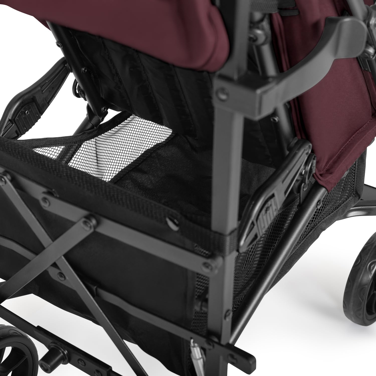 hauck Fold N Care, Blackberry - Passeggino a Ombrello per Bambini da 6 Mesi fino a 22 kg, Pieghevole e Leggero (7,6 kg), Schienale Reclinabile, Cappottina UPF 50+, Cesto XL, Ruote EVA Piroettanti