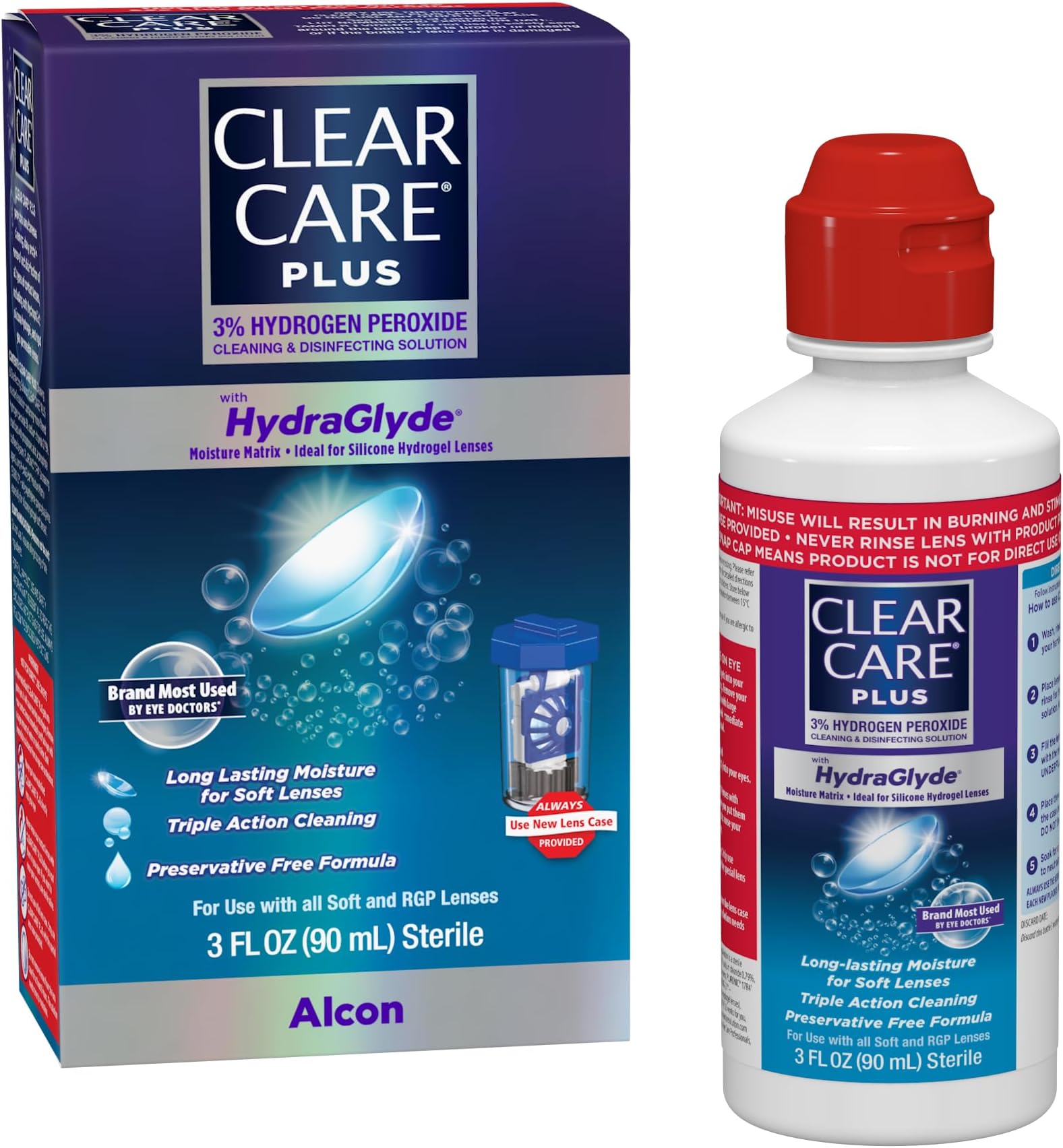 CLEAR CARE Cleaning And Disinfecting Solution - 3oz