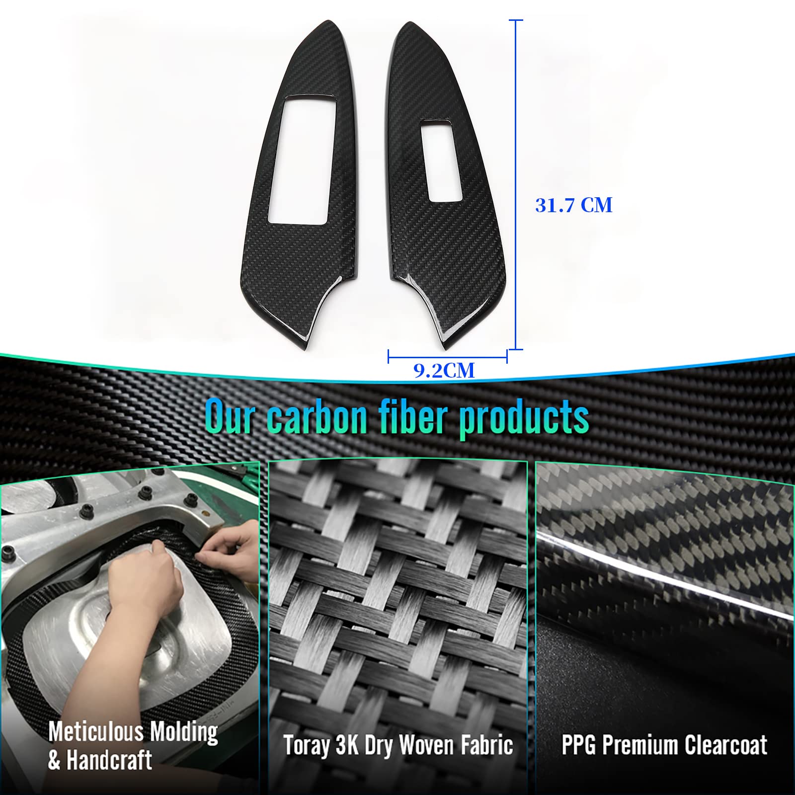 Amazon | Yipmotiv 2ピース カーウィンドウリフトスイッチパネルカバー