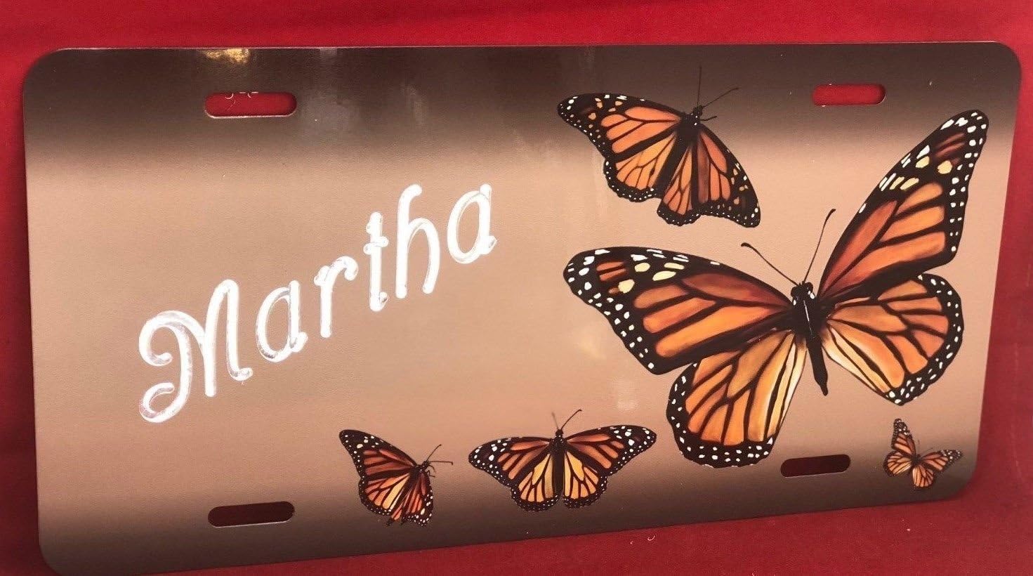 Butterfly Personalized Custom License Vanity Plate Free Engraved Auto Car Tag License Plate Beautifully Designed and Specially Made