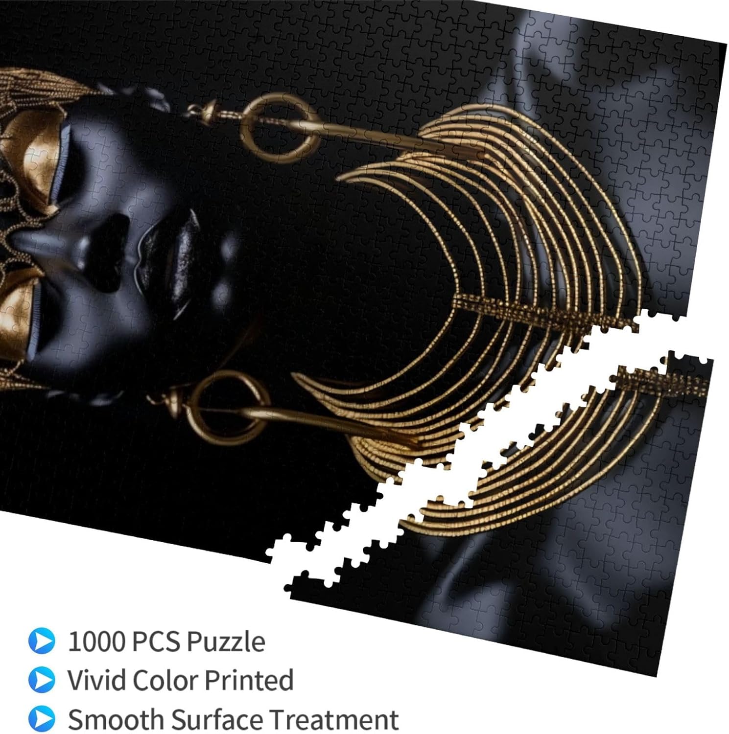 Puzzles for Adults 1000 Pieces Jigsaw Puzzles African Black Woman Formation Wooden Wall Art Pictures for Living Room Props Toys 29.5 x 19.6 in